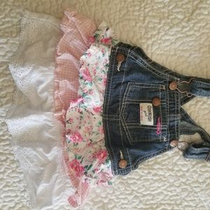 Denim overalls dress